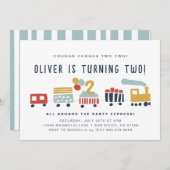 Trein uitnodigen · Chugga Chugga twee · 2 jaar oud Kaart (Voorkant / Achterkant)