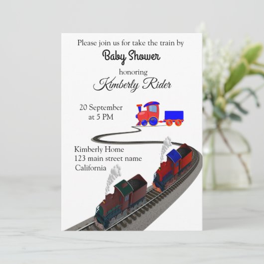 Trein Uitnodiging (Staand voorkant)