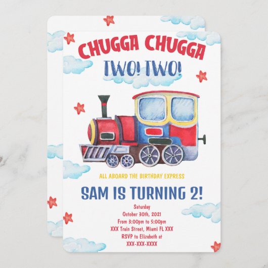 Trein Uitnodigingen (Voorkant / Achterkant)