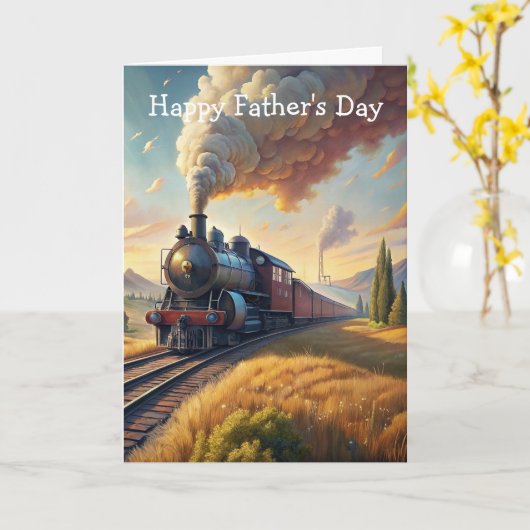 Trein Vaderdag Kaart (Gele Bloem)