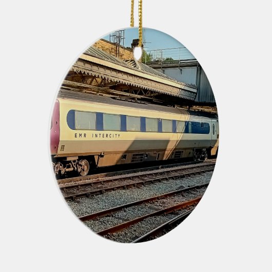 Trein van Beige en Maroon Keramisch Ornament (Rechts)