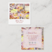 Trein van bloemen vierkante visitekaartje (Voorkant / Achterkant)