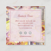 Trein van bloemen vierkante visitekaartje (Achterkant)