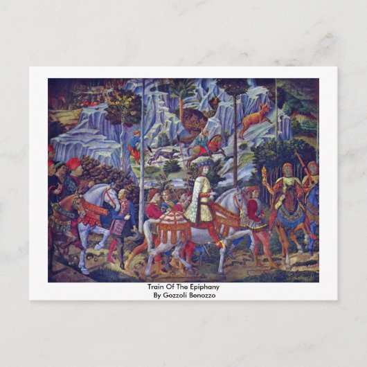 Trein van de pifaan door Gozzoli Benozzo Briefkaart (Voorkant)