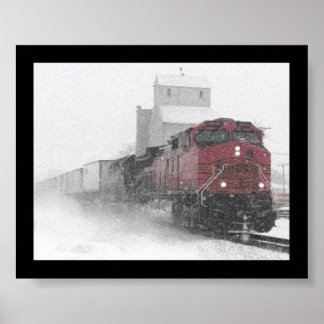 Trein van de plaats waar poster