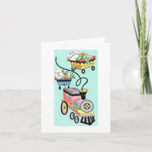 trein van wensen verjaardag kaart (Voorkant)