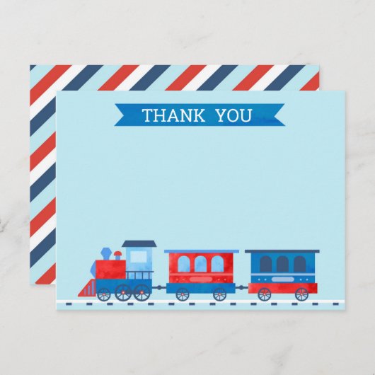 Trein Verjaardag Bedankt Opmerking Kaart (Voorkant / Achterkant)