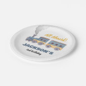 Trein Verjaardag Chugga Chugga Twee Papieren Bordje (Gekanteld)