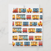 Trein Verjaardag Dank Je Kaart (Achterkant)