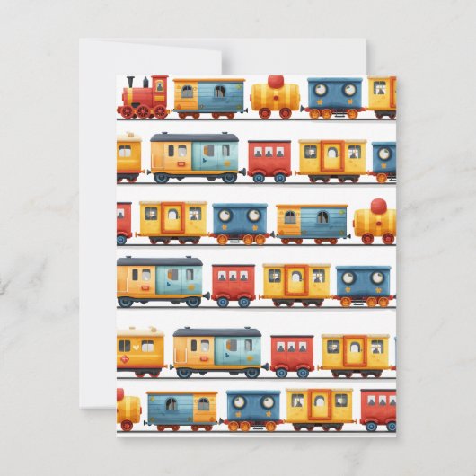 Trein Verjaardag Dank Je Kaart (Achterkant)