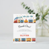 Trein Verjaardag Dankkaart Bedankkaart (Staand voorkant)