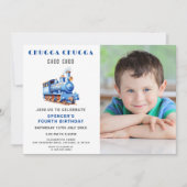 Trein Verjaardag Foto uitnodiging Trein (Voorkant)