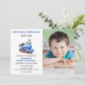 Trein Verjaardag Foto uitnodiging Trein (Staand voorkant)