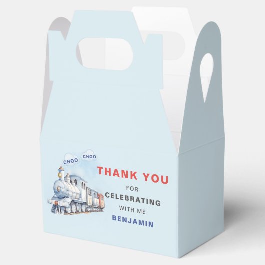 Trein Verjaardag Gable Box / Favor Box Chugga Chug Bedankdoosjes (Geopend)