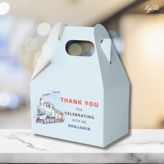 Trein Verjaardag Gable Box / Favor Box Chugga Chug Bedankdoosjes