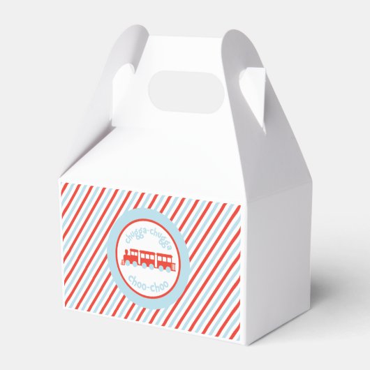 Trein Verjaardag Gable Favor Box Bedankdoosjes (Voorkant Zijde)