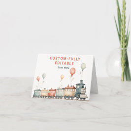 Trein Verjaardag Gevouwen Voedsel Tent Kaart