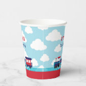 Trein Verjaardag Papieren Kopjes (Navy Red) Papieren Bekers (Rechts)