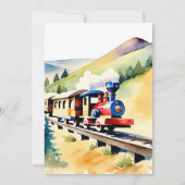 Trein verjaardag schattige teddybeer rijden speelg kaart (Achterkant)