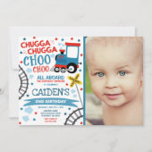 Trein Verjaardag Uitnodigen Chugga Chugga Choo Cho Kaart (Voorkant)