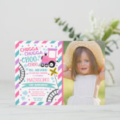 Trein Verjaardag Uitnodigen Chugga Chugga Choo Cho Kaart (Staand voorkant)