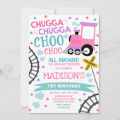 Trein Verjaardag Uitnodigen Chugga Chugga Choo Cho Kaart (Voorkant)