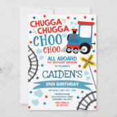 Trein Verjaardag Uitnodigen Chugga Chugga Choo Cho Kaart (Voorkant)