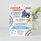 Trein Verjaardag Uitnodigen Chugga Chugga Choo Cho Kaart (Staand voorkant)