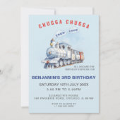 Trein Verjaardag uitnodiging Chugga Chugga Choo Ch (Voorkant)