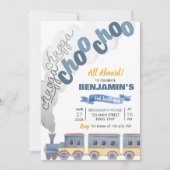 Trein Verjaardag uitnodiging Chugga Chugga Choo Ch (Voorkant)