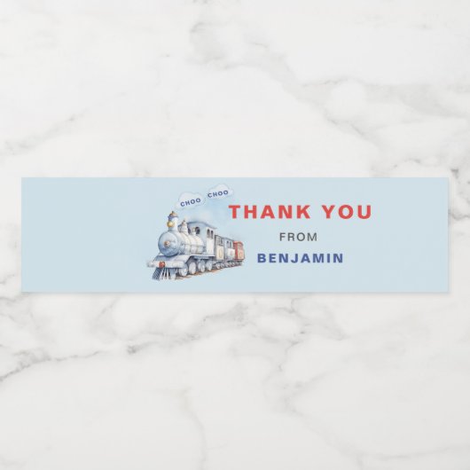 Trein Verjaardag Waterfles Label Chugga Chugga Waterfles Etiket (Enkel label)