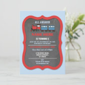 Trein Verjaardagsfeest Treinstation Choo Choo Kaart (Staand voorkant)