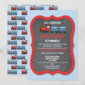 Trein Verjaardagsfeest Treinstation Choo Choo Kaart (Voorkant / Achterkant)