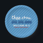 Trein verjaardagsfeestje bord<br><div class="desc">Ontworpen om te coördineren met het Lea Delaveris Design collectie voor verjaardagsfeestjes,  dit bord past perfect bij uw choo chop-thema viering van uw kleintje.</div>