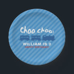 Trein verjaardagsfeestje bord<br><div class="desc">Ontworpen om te coördineren met het Lea Delaveris Design collectie voor verjaardagsfeestjes,  dit bord past perfect bij uw choo chop-thema viering van uw kleintje.</div>