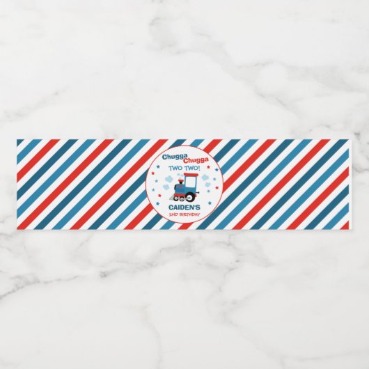 Trein Verjaardagsfeestje Decor Chugga Chugga Twee Waterfles Etiket (Enkel label)