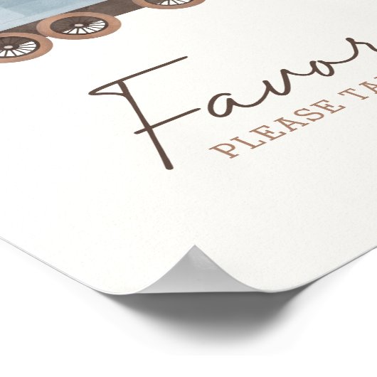  Trein Verjaardagsfeestje Favorieten Sign Poster (Hoek)