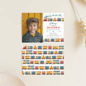 Trein Verjaardagsfeestje Foto uitnodiging