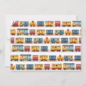 Trein Verjaardagsfeestje Foto uitnodiging (Achterkant)