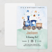 Trein Verjaardagsfeestje Kaart (Voorkant / Achterkant)