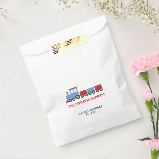 Trein verjaardagsfeestje Sweet Bags Bedankzakje (Gezegeld)
