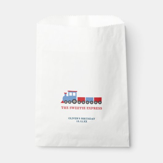 Trein verjaardagsfeestje Sweet Bags Bedankzakje (Voorkant)