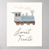 Trein Verjaardagsfeestje Sweet Treats Teken Poster (Voorkant)
