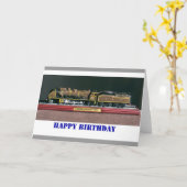 Trein verjaardagskaart voor DAD Kaart (Gele Bloem)