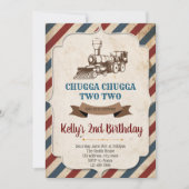  trein verjaardagsuitnodiging kaart (Voorkant)