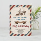  trein verjaardagsuitnodiging kaart (Staand voorkant)