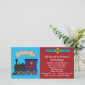 Trein verjaardagsuitnodiging met foto (Staand voorkant)