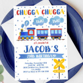 Trein Verjaardagsuitnodiging Trein Feest Uitnodigi Kaart