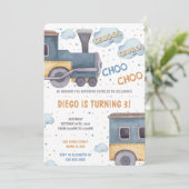 Trein Verjaardagsuitnodigingen Kaart (Staand voorkant)