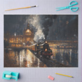 Trein Verlaat het Station Schilderen Decoupage Tissuepapier (Craft)